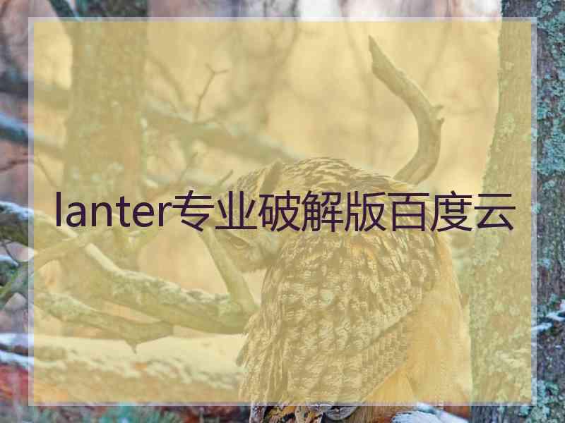 lanter专业破解版百度云 lanter专业破解版百度云