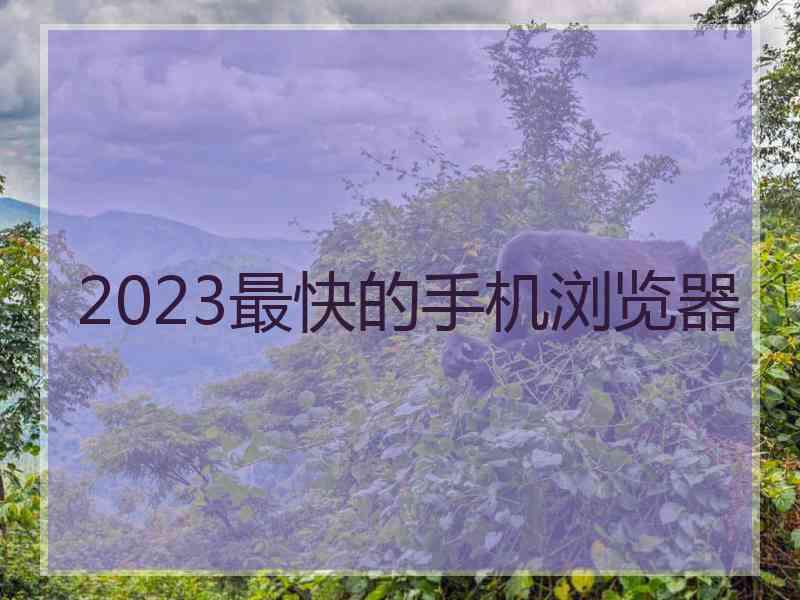 2023最快的手机浏览器 2023最快的手机浏览器