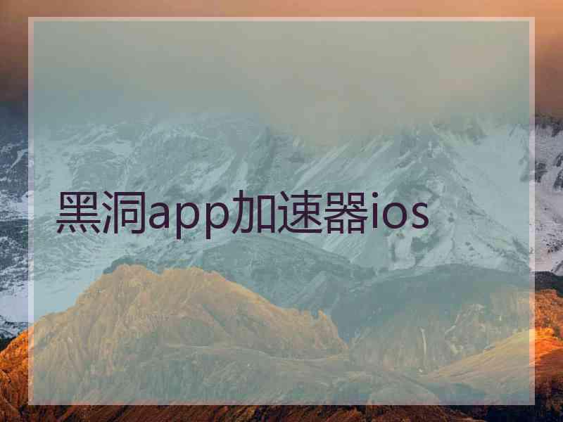 黑洞app加速器ios