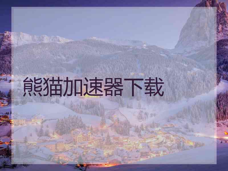 熊猫加速器下载