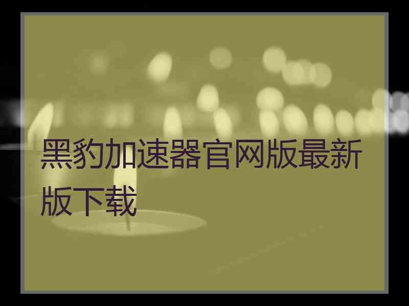 黑豹加速器官网版最新版下载