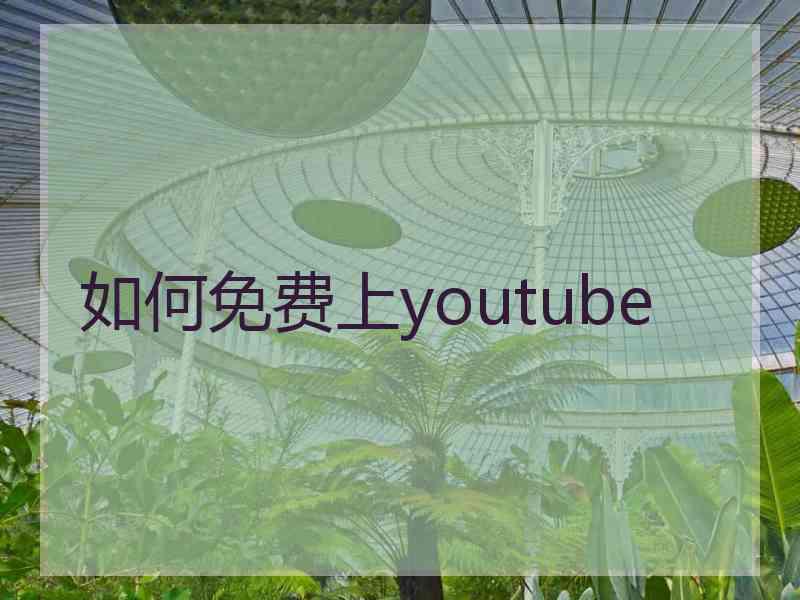如何免费上youtube