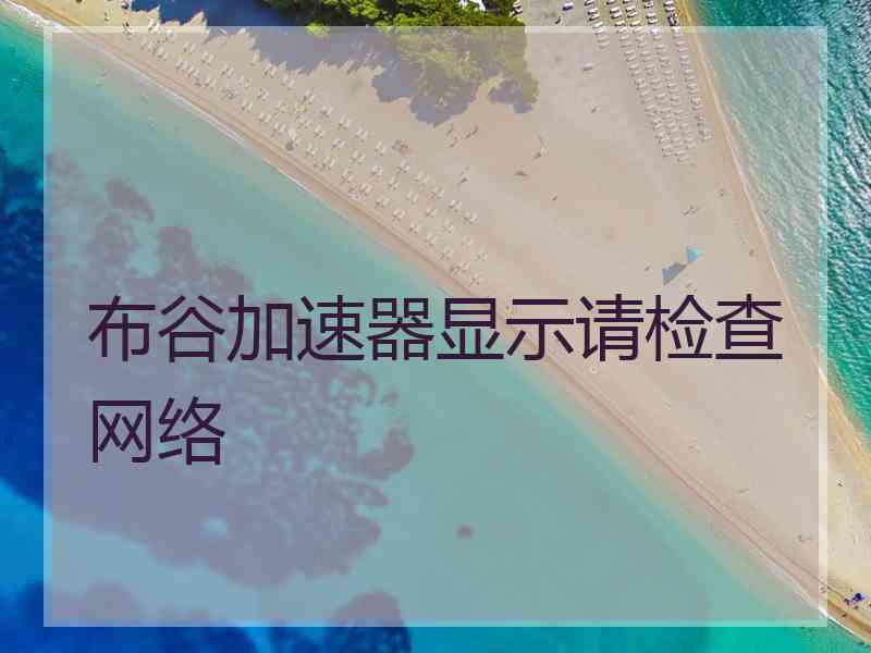 布谷加速器显示请检查网络