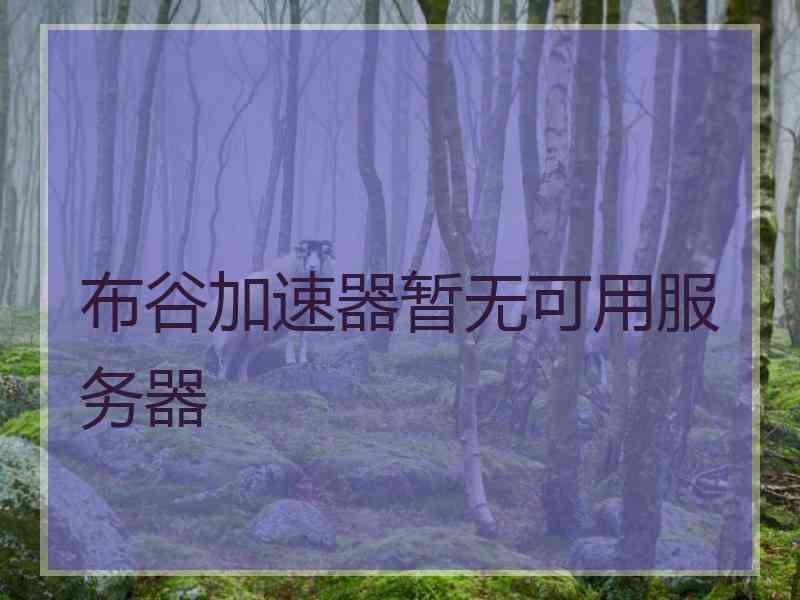 布谷加速器暂无可用服务器