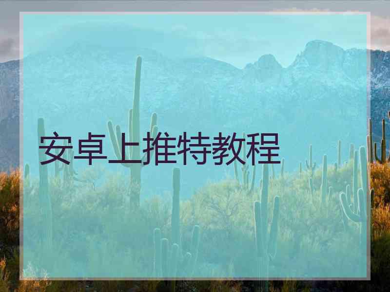 安卓上推特教程
