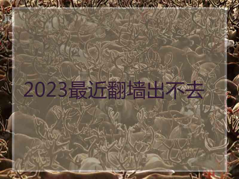 2023最近翻墙出不去
