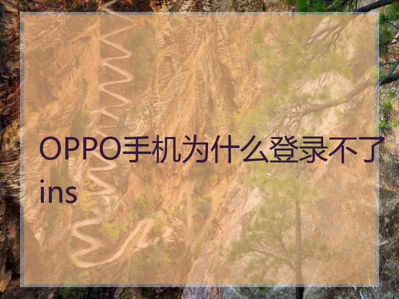 OPPO手机为什么登录不了ins
