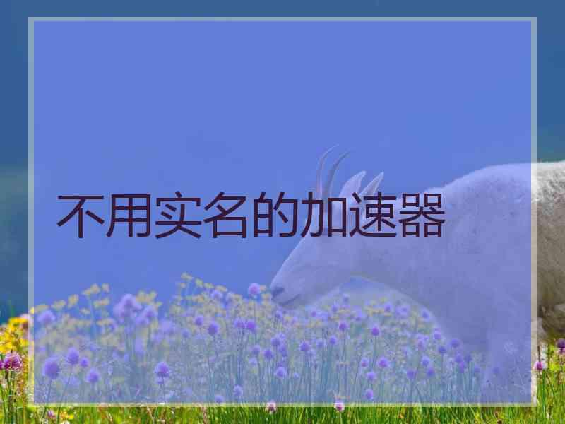 不用实名的加速器