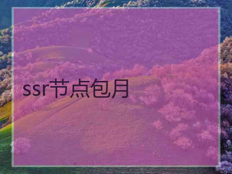 ssr节点包月