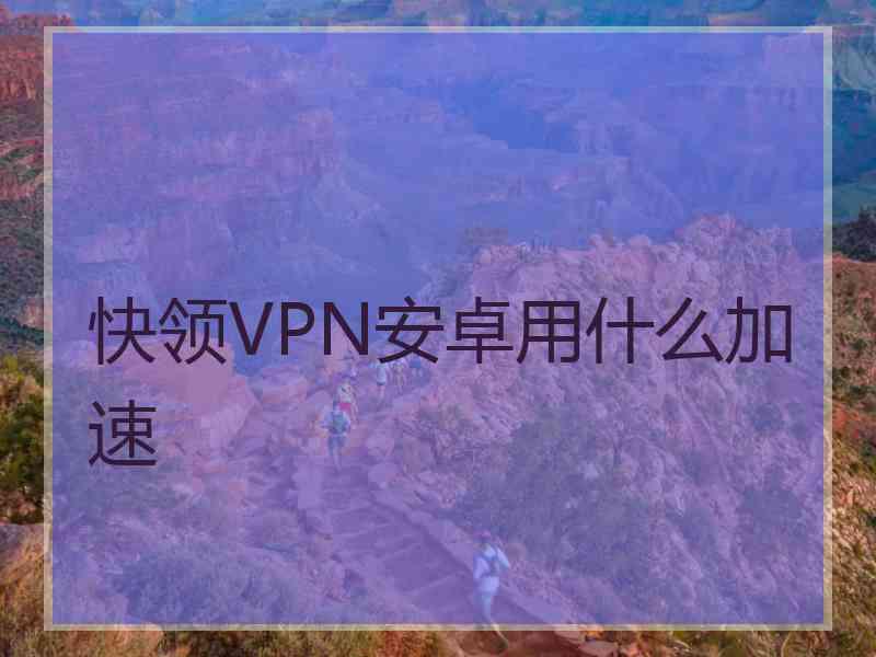 快领VPN安卓用什么加速