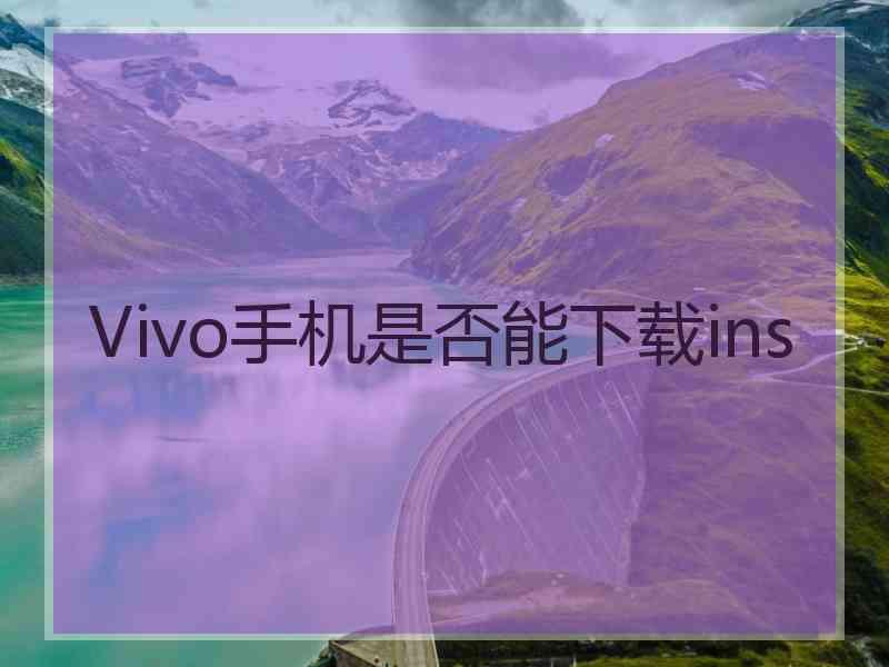 Vivo手机是否能下载ins