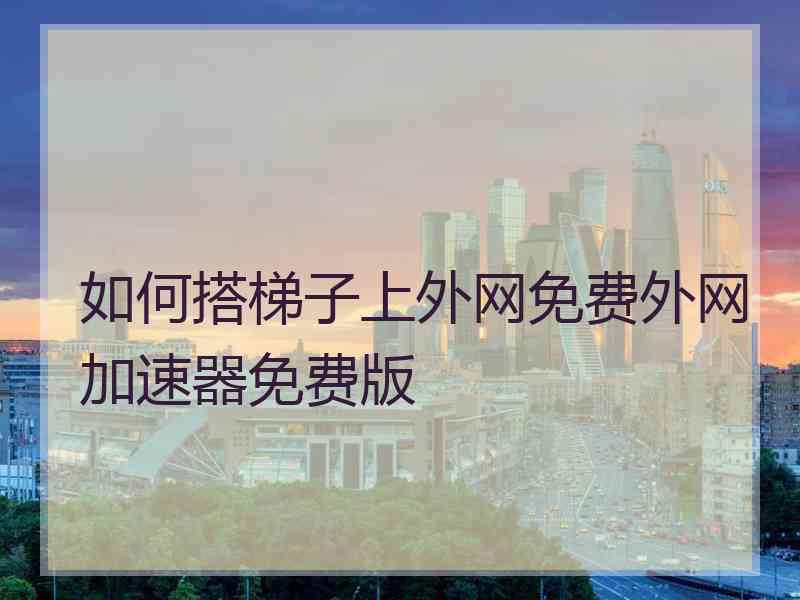 如何搭梯子上外网免费外网加速器免费版