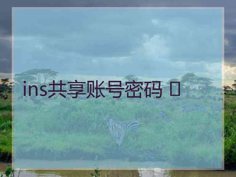 ins共享账号密码 	