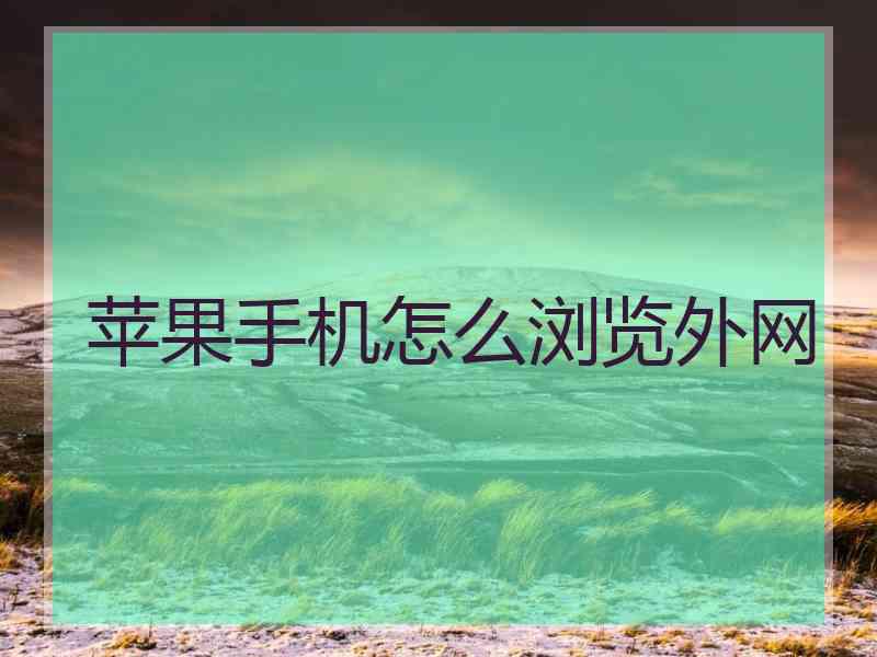 苹果手机怎么浏览外网
