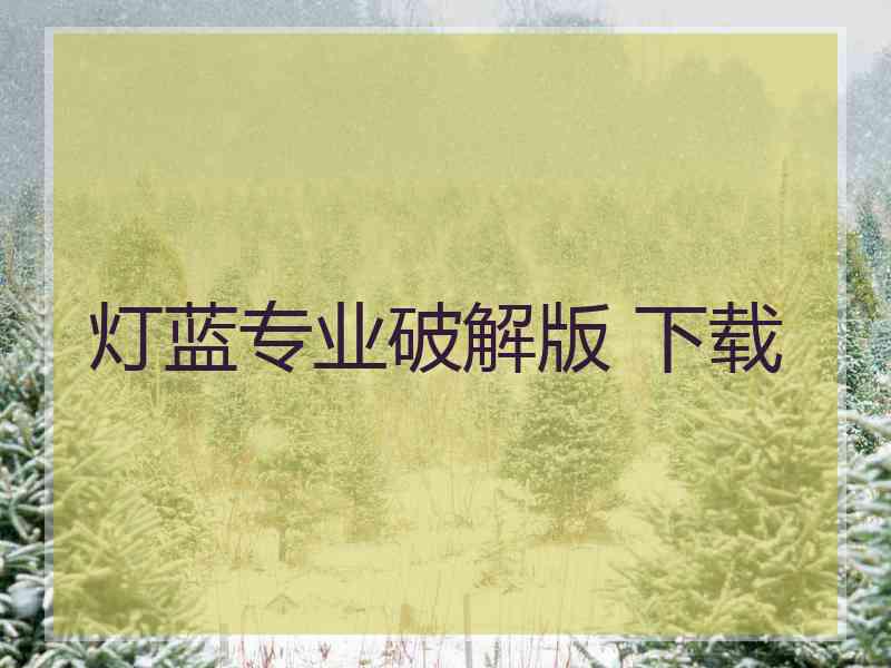 灯蓝专业破解版 下载