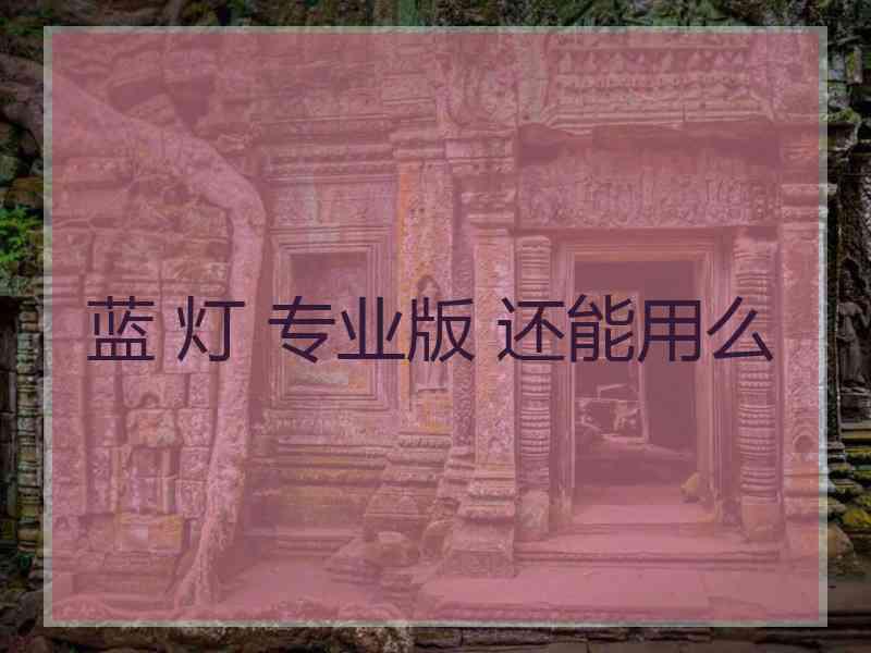 蓝 灯 专业版 还能用么