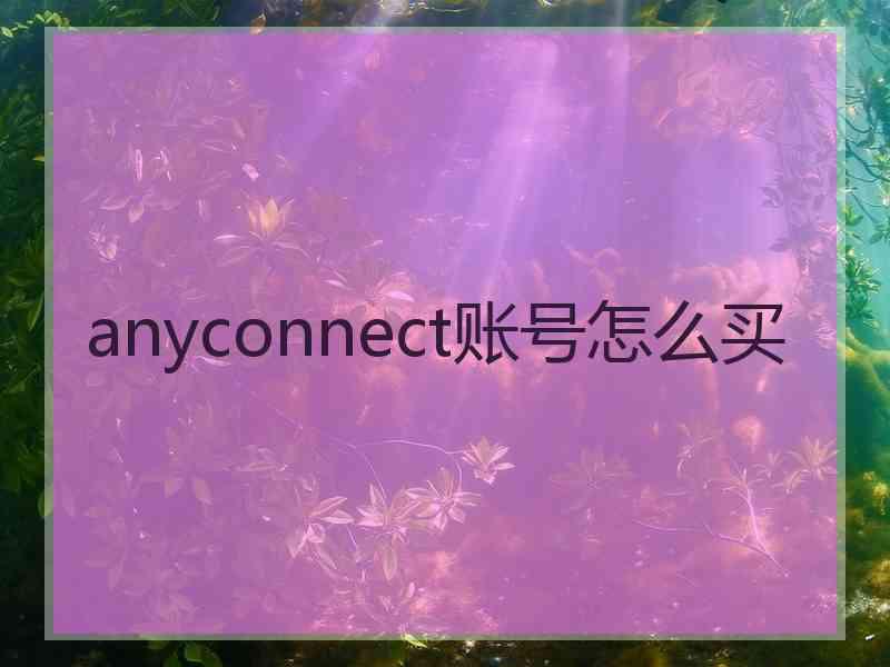 anyconnect账号怎么买