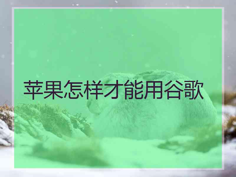 苹果怎样才能用谷歌