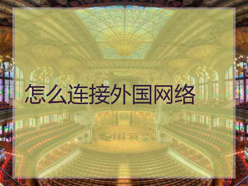 怎么连接外国网络