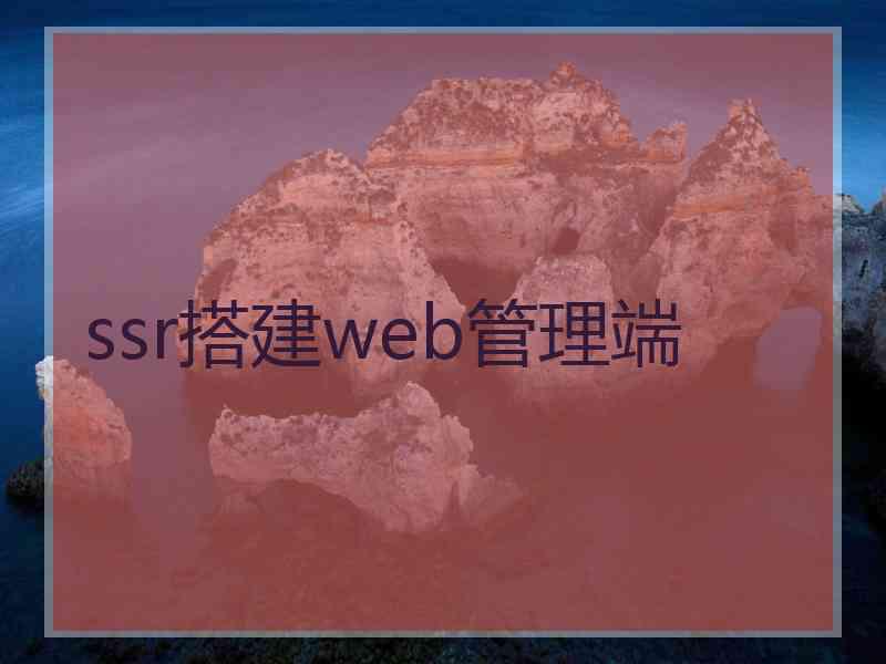 ssr搭建web管理端