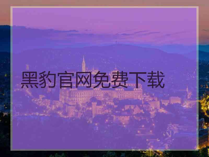 黑豹官网免费下载
