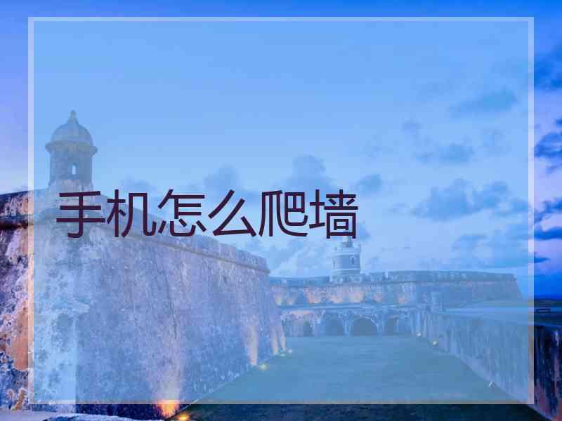 手机怎么爬墙