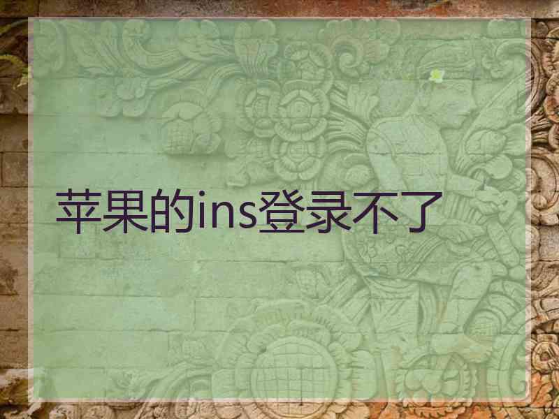 苹果的ins登录不了