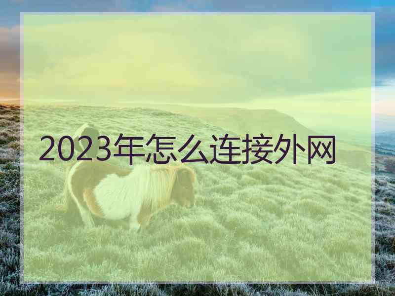 2023年怎么连接外网