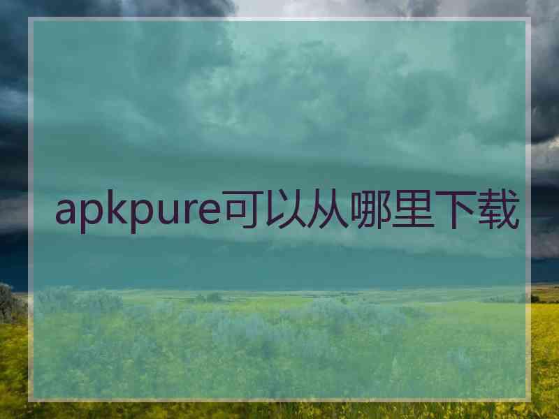 apkpure可以从哪里下载