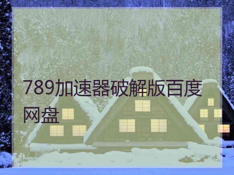789加速器破解版百度网盘
