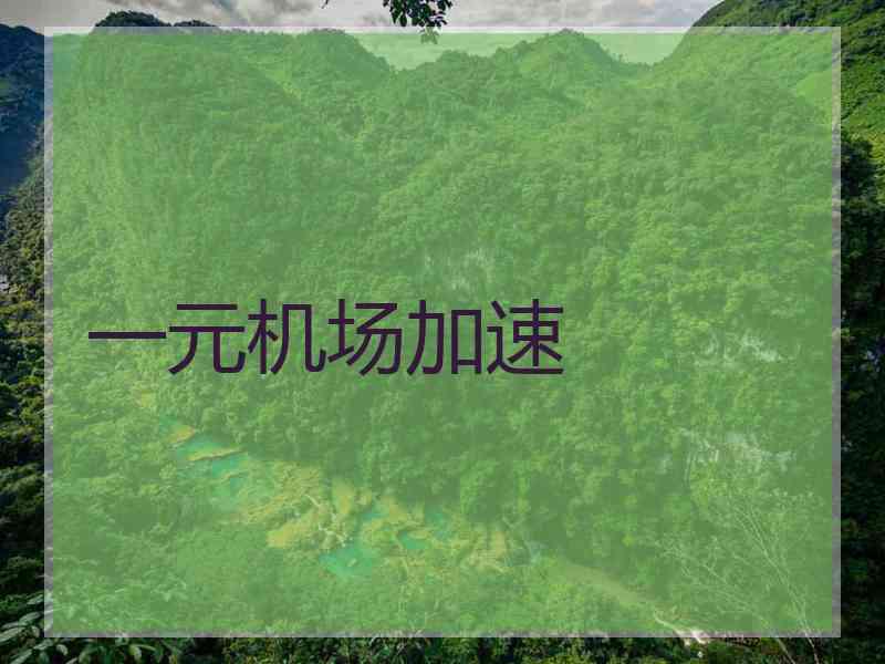 一元机场加速