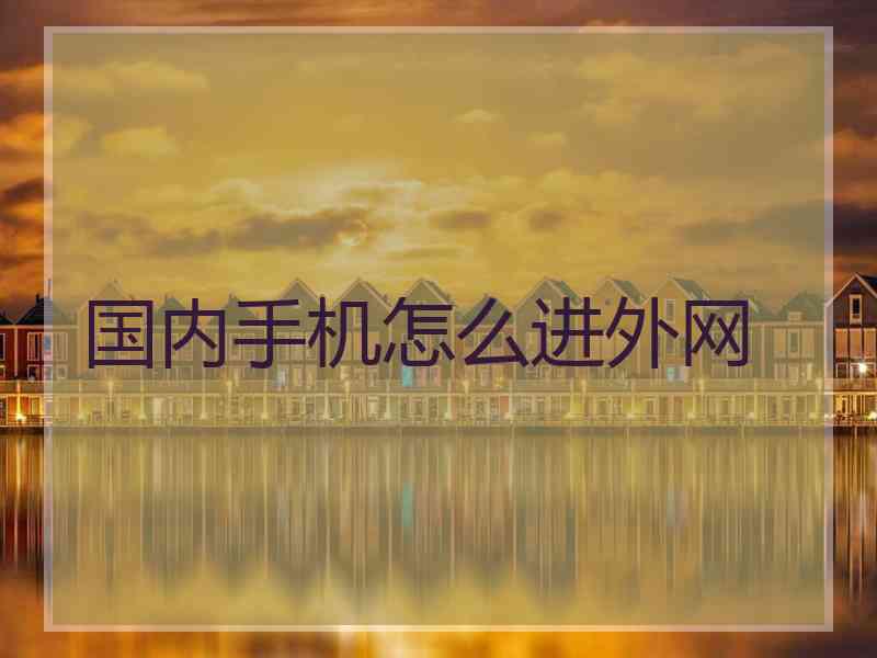 国内手机怎么进外网