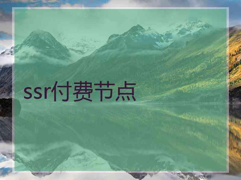 ssr付费节点