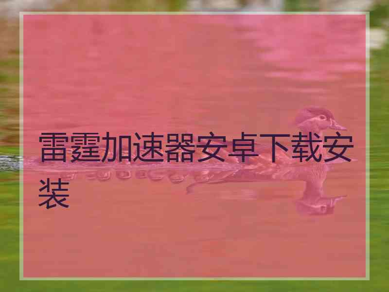 雷霆加速器安卓下载安装