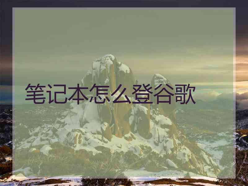 笔记本怎么登谷歌