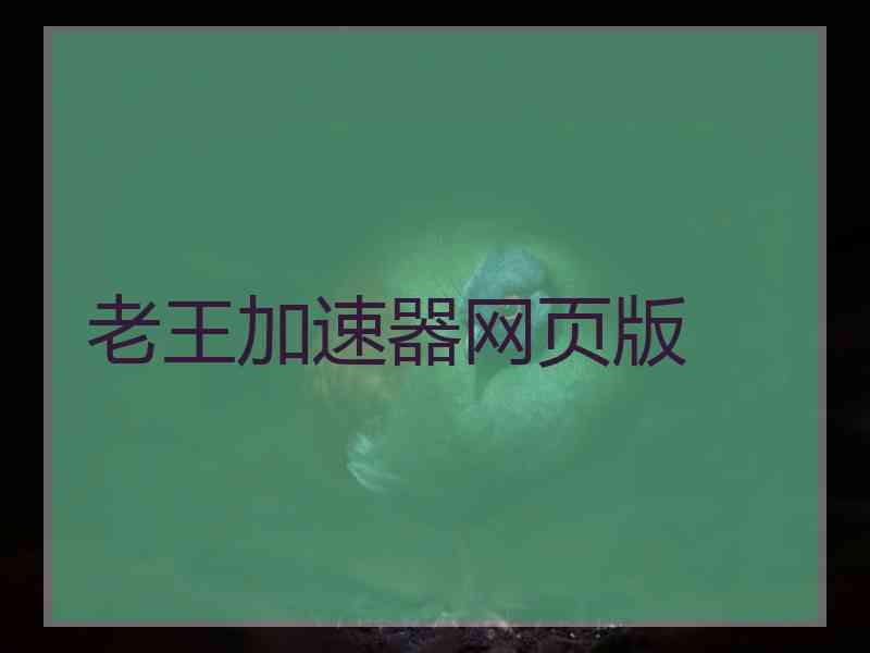 老王加速器网页版