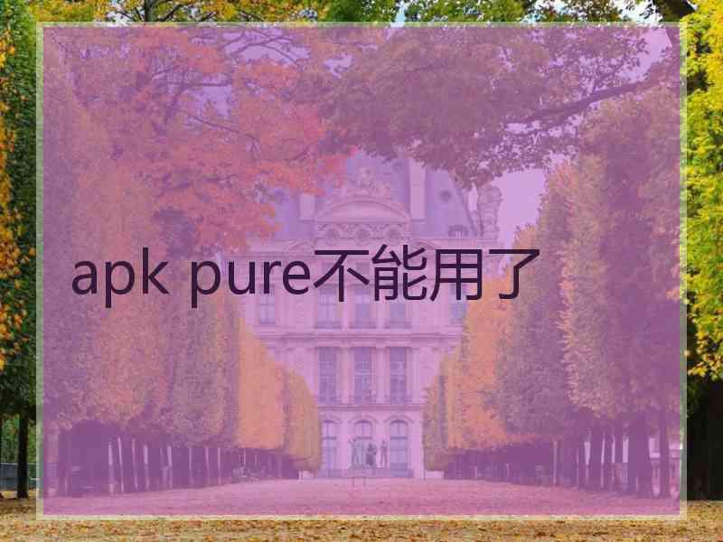apk pure不能用了