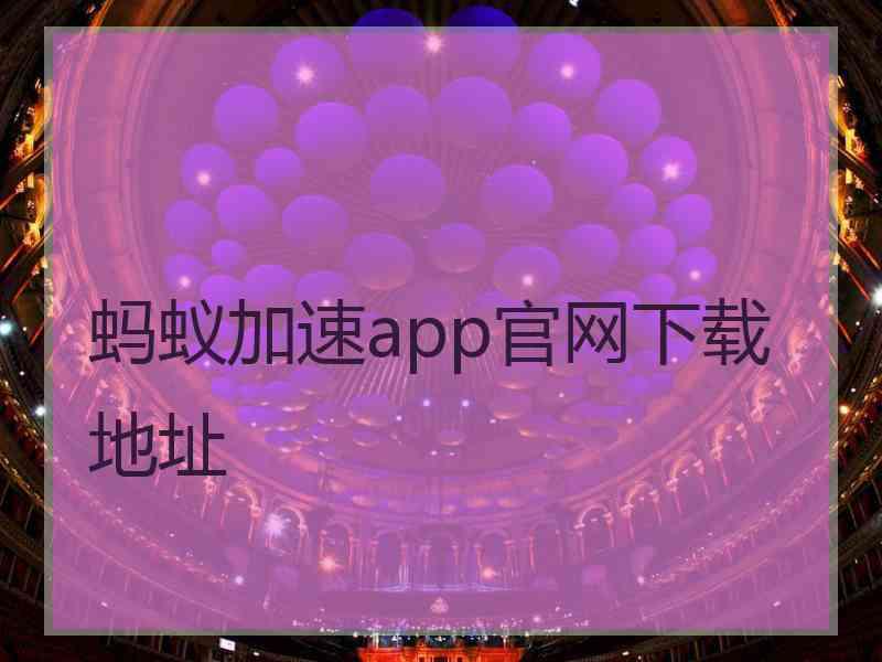 蚂蚁加速app官网下载地址