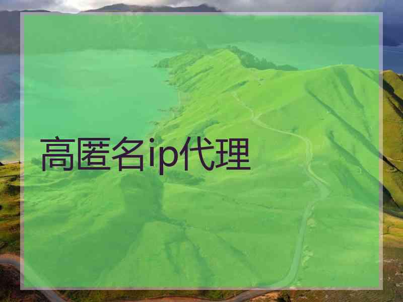 高匿名ip代理
