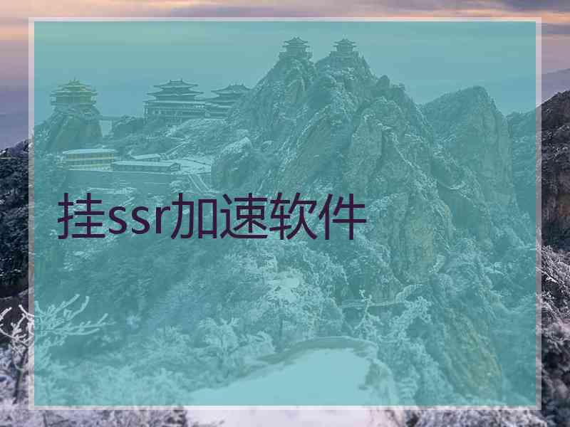 挂ssr加速软件