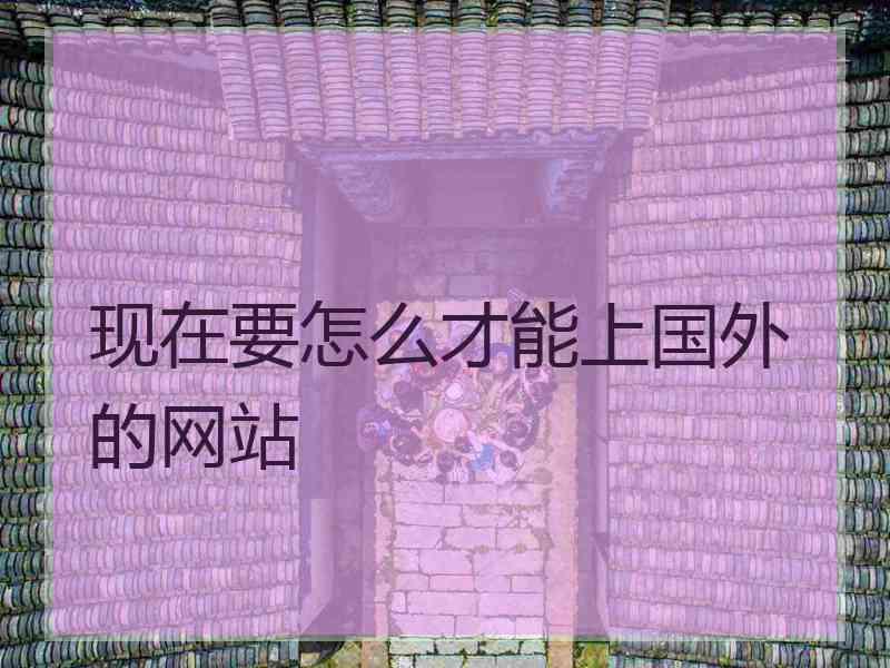 现在要怎么才能上国外的网站