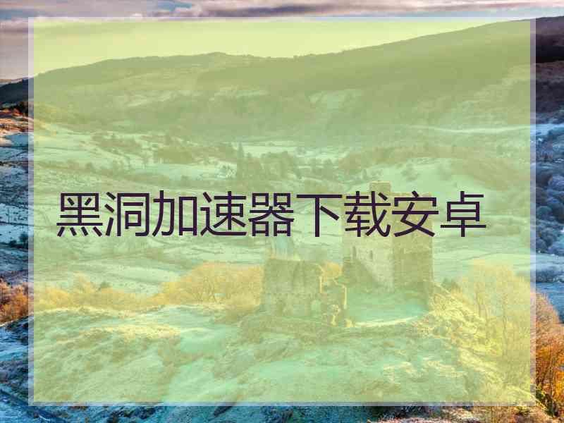 黑洞加速器下载安卓