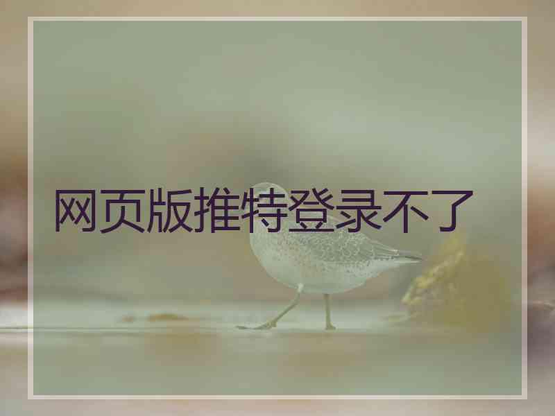 网页版推特登录不了