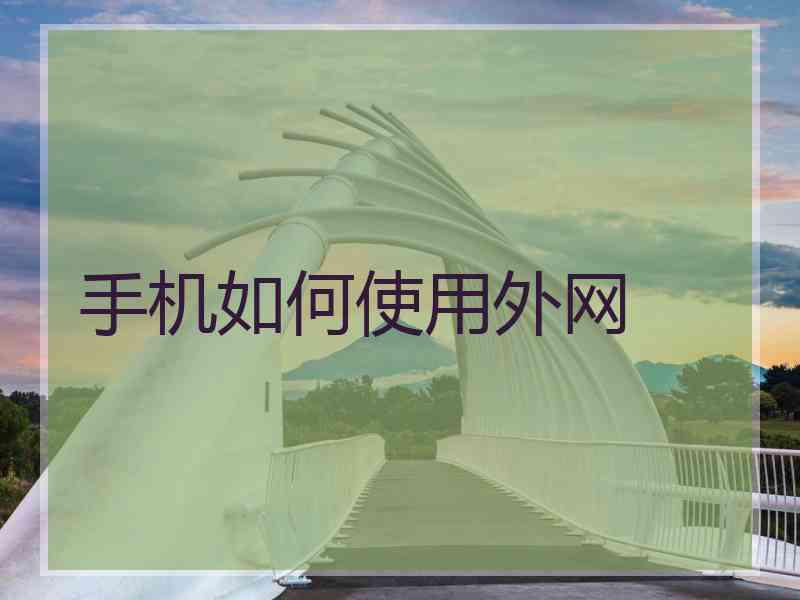 手机如何使用外网