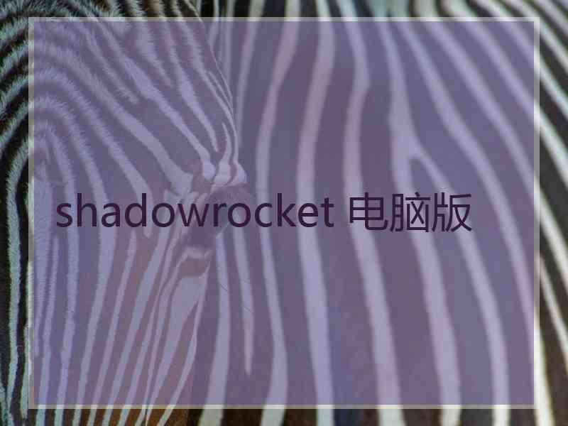 shadowrocket 电脑版