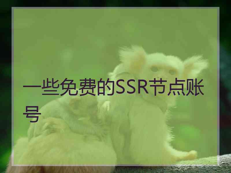 一些免费的SSR节点账号