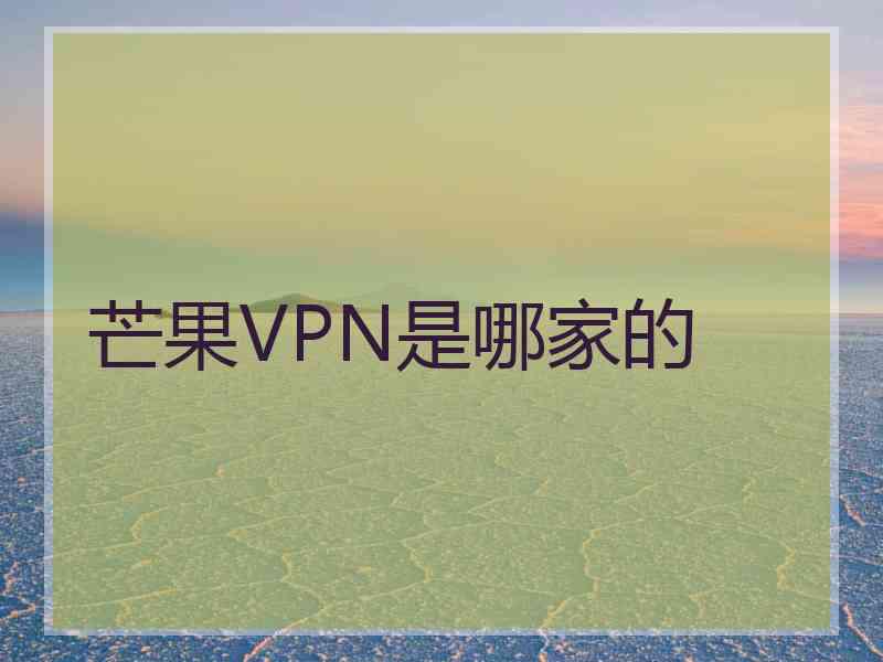 芒果VPN是哪家的