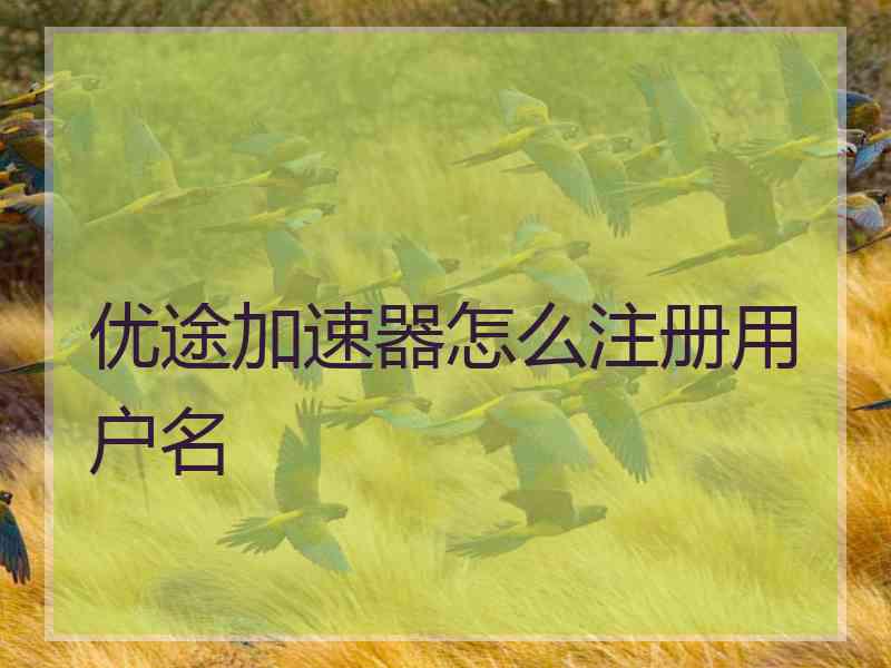 优途加速器怎么注册用户名