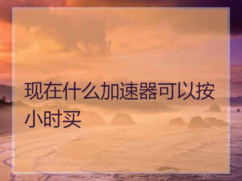 现在什么加速器可以按小时买