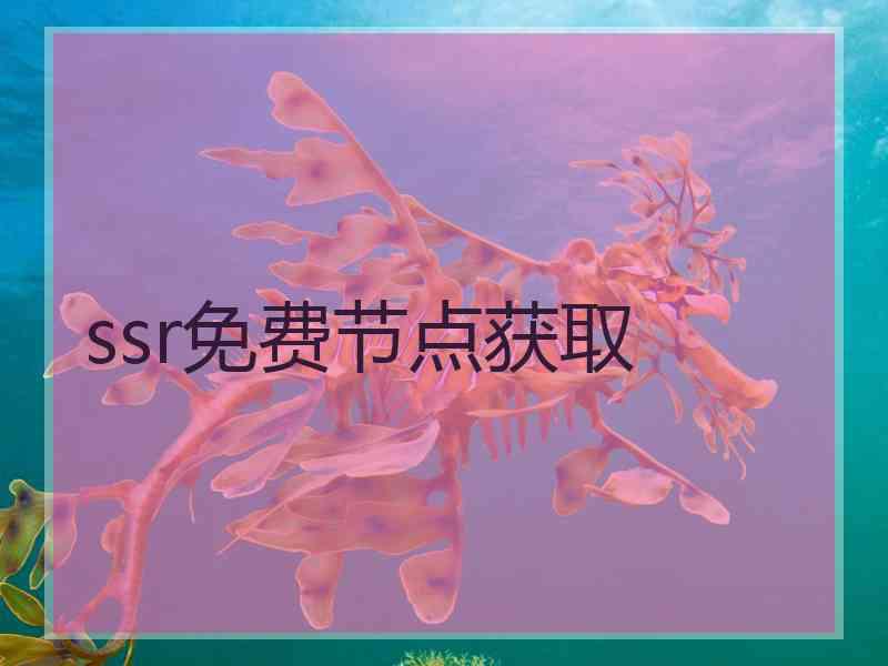 ssr免费节点获取
